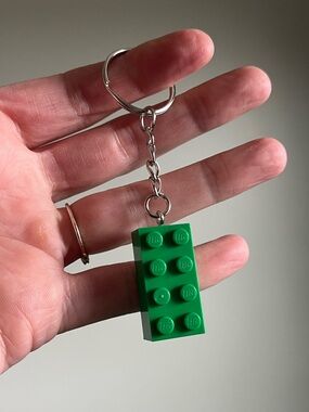 LEGO Green 2x3 Brick Keychain Handmade